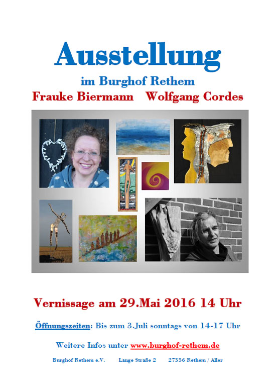 Plakat Gemeinschaftsaustellung mit Frauke Biermann 2016 - (c) Wolfgang Cordes